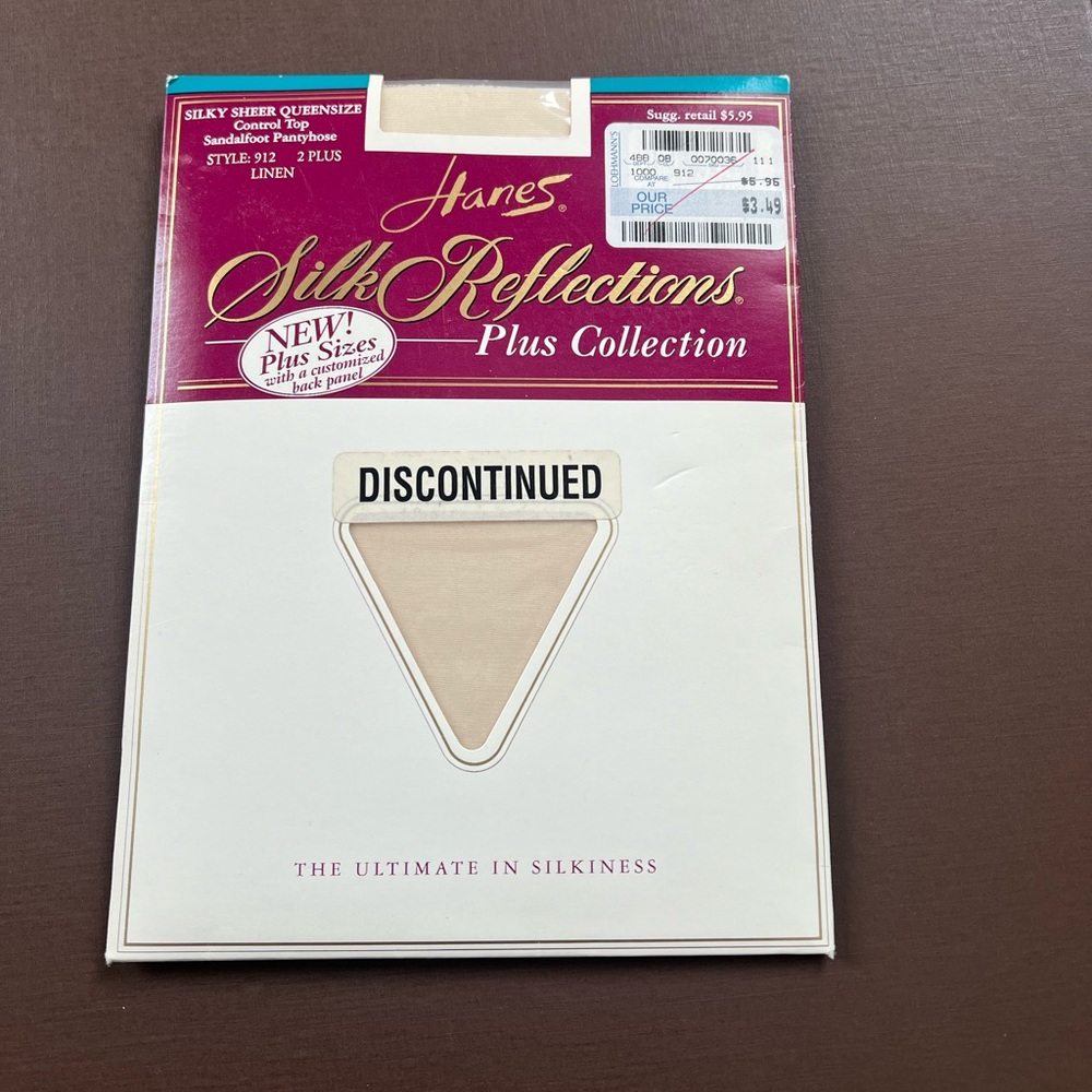 Vintage Hanes Silk Reflections Linen pantyhose 2 PLUS control top SILKY SHEER